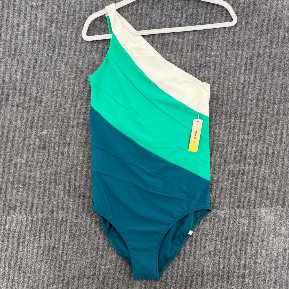 Summersalt The Long Torso Sidestroke One Shoulder One Piece Swimsuit Sz 10L NWT - Picture 2 of 11